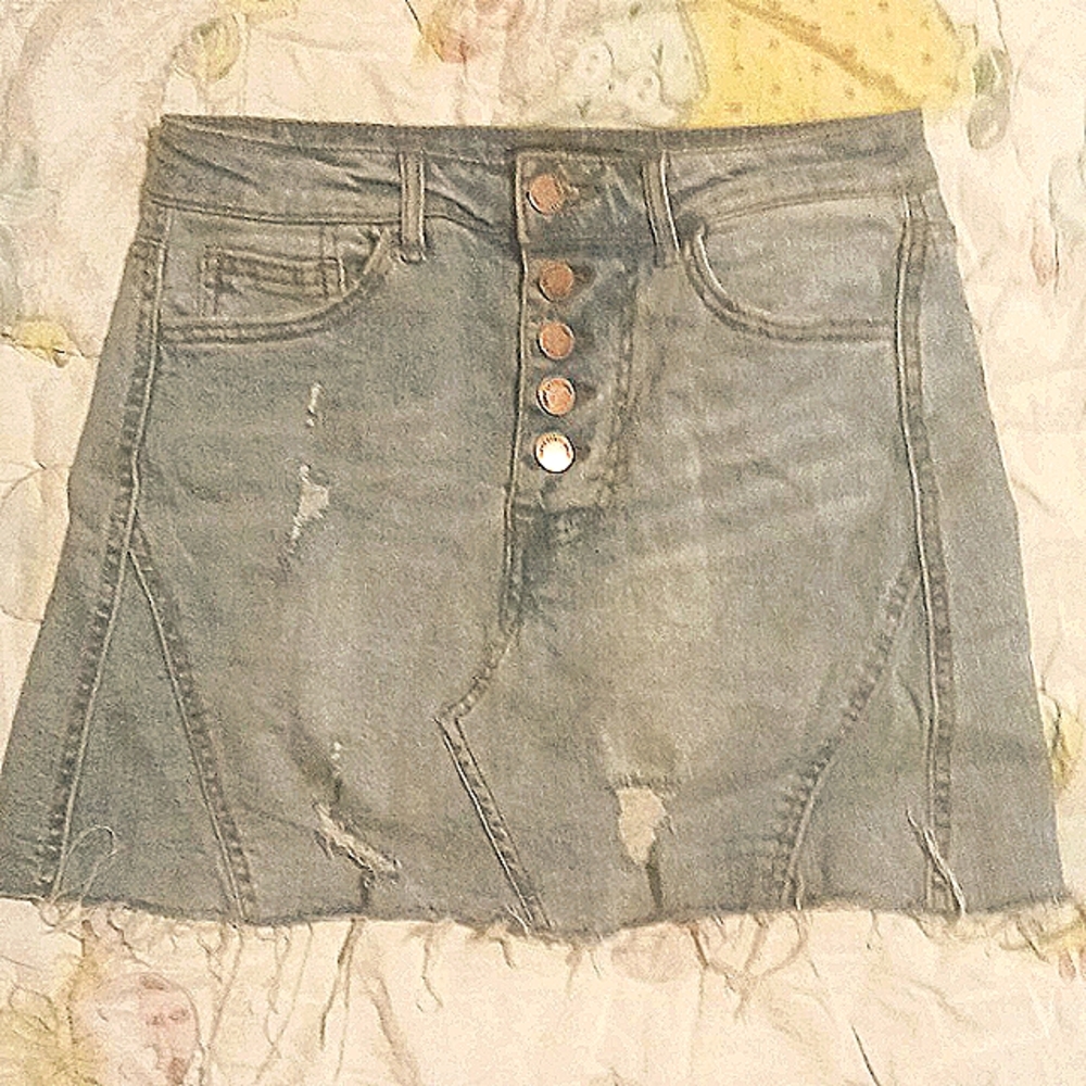 Classic jean skirt, Size: small,Color blue-jean,Black label